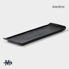 Блюдо для подачи Magistro Pietra lunare, 30×10 см, фарфор, чёрное - Фото 2