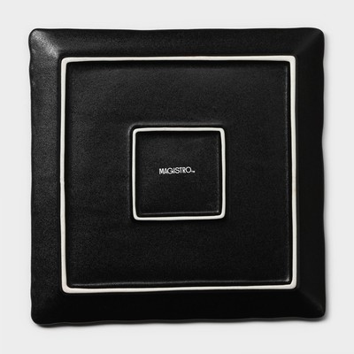 Блюдо для подачи Magistro Pietra lunare, 21×21 см, фарфор, чёрное