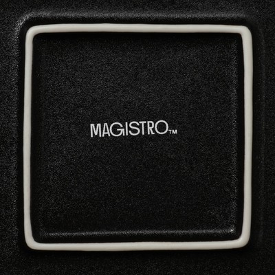 Блюдо для подачи Magistro Pietra lunare, 21×21 см, фарфор, чёрное