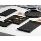 Блюдо для подачи Magistro Pietra lunare, 21×21 см, фарфор, чёрное - Фото 8