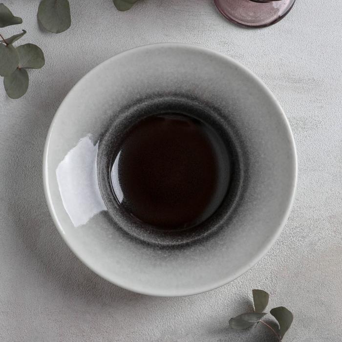 Тарелка фарфоровая для пасты Magistro «Сиам», 270 мл, d=22 см, цвет серый - фото 1885055461