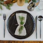 Блюдо для подачи Magistro Pietra lunare, d=27 см, фарфор, чёрное - Фото 8