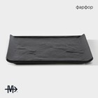 Блюдо для подачи Magistro Pietra lunare, 27.5×27.5 см, фарфор, чёрное - Фото 2