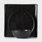 Блюдо фарфоровое для подачи Magistro Pietra lunare, 27,5×27,5 см, цвет чёрный - фото 4311360