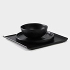 Блюдо для подачи Magistro Pietra lunare, 27.5×27.5 см, фарфор, чёрное - Фото 9