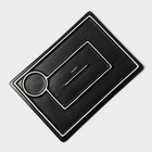 Блюдо для подачи Magistro «Pietra lunare», 33.5×24×1.5 см, фарфор, чёрное - Фото 5