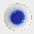 Тарелка для пасты Доляна «Космос», 150 мл, d=21 см, фарфор, белая, синяя - Фото 4