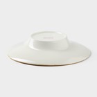 Тарелка для пасты Доляна Organic Gold, 150 мл, d=21 см, фарфор, белая - Фото 3