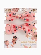 Повязка на голову для мамы и дочки M&B «Family look: цветы» 2 шт., розовый - Фото 7