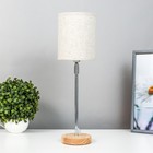 Лампа настольная 16012/1 E14 40 Вт дерево-хром 12.5×12.5×42 см - Фото 2