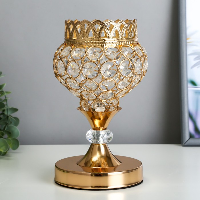 Светильник с выключателем RISALUX 16018/1 G4, 20 Вт, золотистый, 11.5×11.5×19.5 см