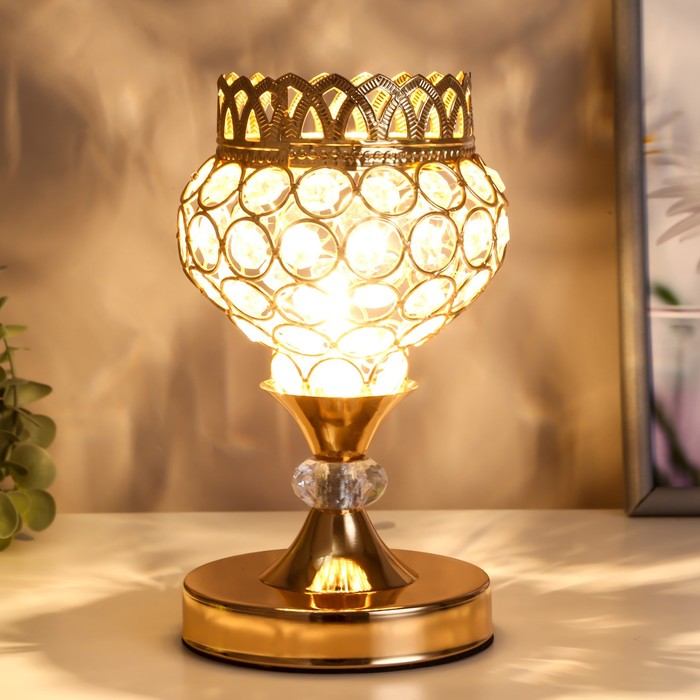 Светильник с выключателем 16018/1 G4 20Вт золото 11,5х11,5х19,5 см