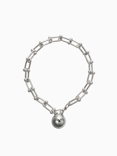 Браслет металл «Цепь» шар, цвет серебро, L=22 см