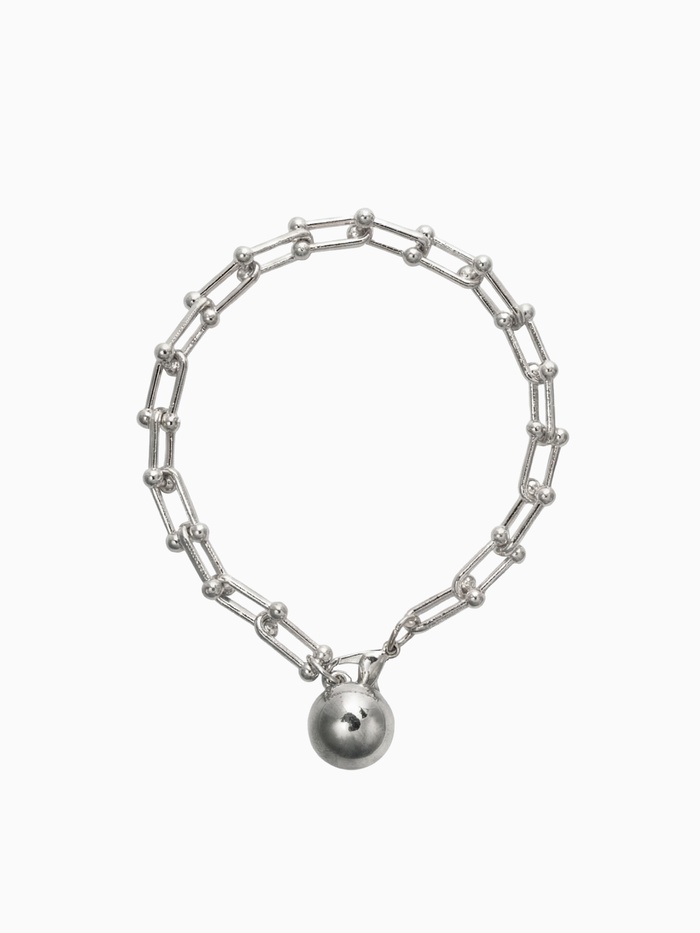 Браслет металл «Цепь» шар, цвет серебро, L=22 см - Фото 1