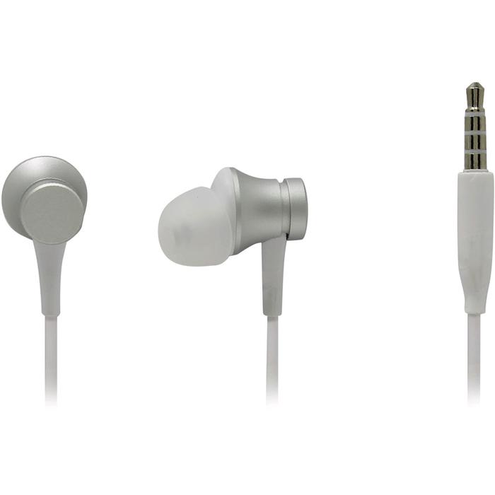 Наушники XIAOMI Mi In-Ear Headphones Basic, вакуумные, микрофон, серебристые (ZBW4355TY) - фото 51297864