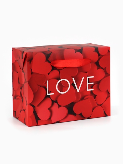 Пакет - коробка подарочная «Love», 23×18×11 см