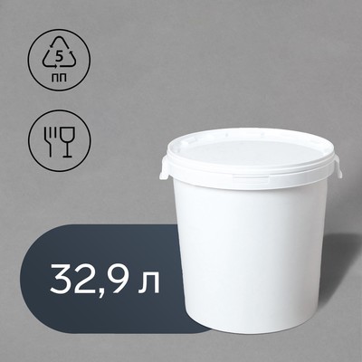 Бак - ведро пищевой «Для солений», 32.9 л, пластиковый, с герметичной крышкой