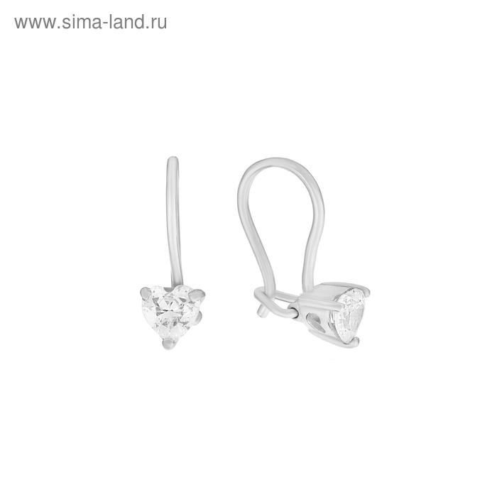 Серьги «Детские» кристаллики, посеребрение - Фото 1