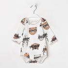 Боди с длинным рукавом детское, цвет белый/бандиты, рост 56 - Фото 1