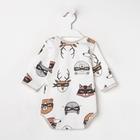 Боди с длинным рукавом детское, цвет белый/бандиты, рост 62 - Фото 4