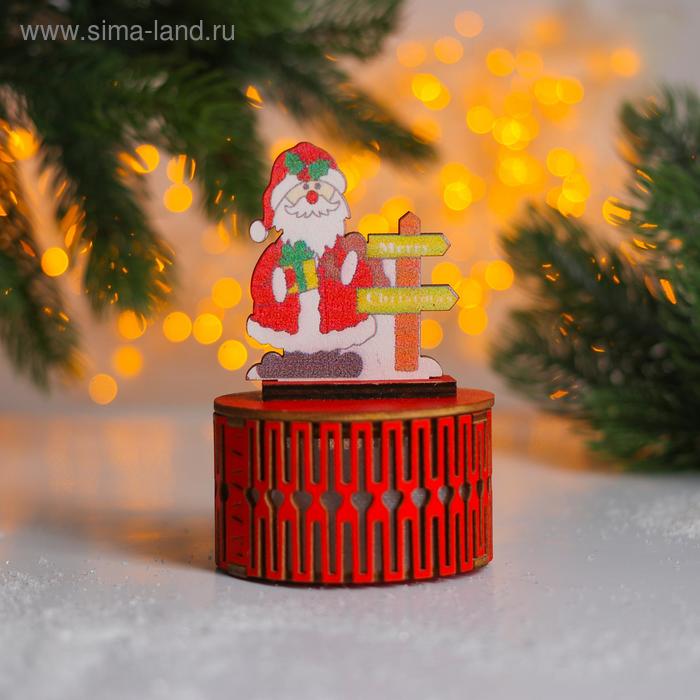 Новогодний декор с подсветкой «С праздником» 7×7×11 см, МИКС - Фото 1