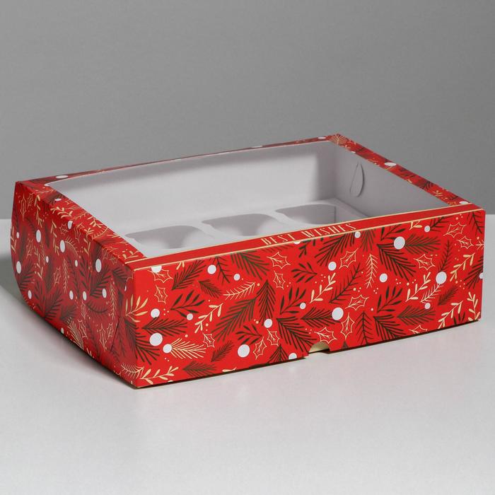 Коробка для капкейков «Время добрых подарков» 25 х 33 х 10см