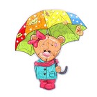 Пазл из дерева «Мишка с зонтиком» - Фото 3