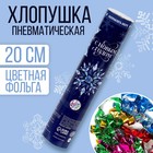 Хлопушка пневматическая «С Новым Годом», снежинки, 20 см - фото 318366937