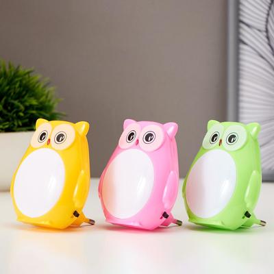 Ночник «Совёнок» LED от сети МИКС 4.5×8×8.5 см RISALUX