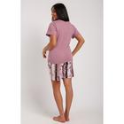 Комплект женский (футболка, шорты), цвет фиолетовый/розовый, размер 48 - Фото 3