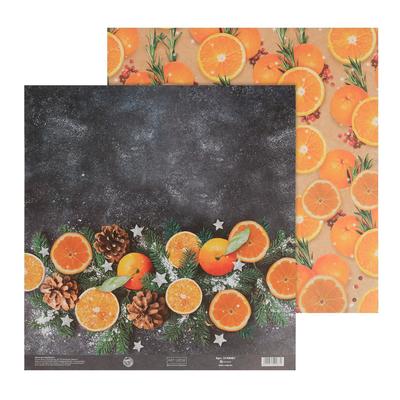 Бумага для скрапбукинга «Апельсинки», 30,5 х 32 см, 180 г/м²