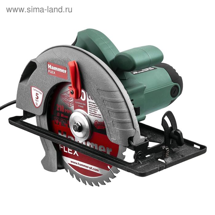 Пила циркулярная Hammer CRP1800/210, 1800 Вт, 4500 об/мин, 210x30 мм, пропил 70 мм - Фото 1