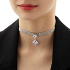 Колье-чокер «Симфония» с ромбом, цвет белый в серебре, 30 см - Фото 4