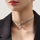 Колье-чокер «Симфония» с кругом, цвет белый в золоте, 30 см - Фото 4