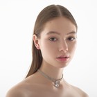 Колье-чокер «Симфония» с кругом, цвет белый в серебре, 30 см - Фото 2