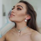 Колье-чокер «Симфония» жемчужина, цвет белый в серебре, 30 см - Фото 2