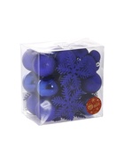 Ёлочные игрушки «Амур», шары новогодние, 30 шт. (16 шаров, 6 сердец, 8 снежинок), синий 4941766