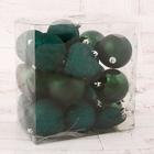 Ёлочные игрушки «Амур», 30 шт. (16 шаров, 6 сердец, 8 снежинок), зелёный - Фото 2