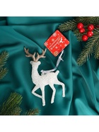 Ёлочная игрушка «Зимнее волшебство. Морозный олень», 7×15 см, бело-золотой - Фото 3