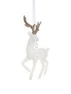 Ёлочная игрушка «Зимнее волшебство. Морозный олень», 7×15 см, бело-золотой - Фото 5