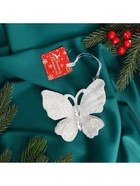 Ёлочная игрушка «Зимнее волшебство. Морозная бабочка», 10.5×10 см, белый - Фото 3