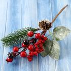 Декор "Зимнее очарование" шишка ягоды хвоя, 17 см - фото 318367068