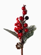 Еловая ветка декоративная «Зимнее волшебство. Очарование», 17 см (комплект 3 шт) - фото 59762402