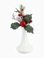 Еловая ветка декоративная «Зимнее волшебство. Очарование», красное яблоко, ягоды, хвоя, 20 см - Фото 6