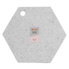 Доска сервировочная из камня Elements hexagonal, 30 см, серый - Фото 6