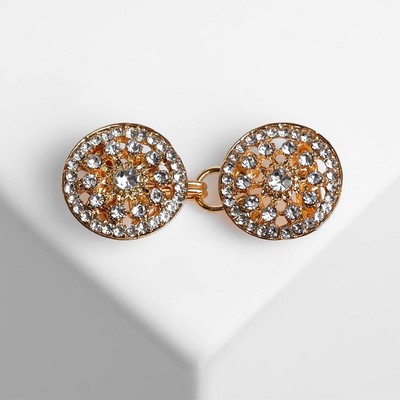 Зажим для кардигана «Карусель», цвет белый в золоте