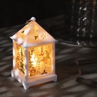 Светодиодная фигура «Фонарь со снеговиком» 6 × 13 × 6 см, пластик, батарейки AG13х3 (в комплекте), свечение тёплое белое - Фото 1