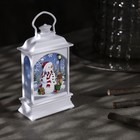 Светодиодная фигура «Фонарь со снеговиком» 7×13×3.5 см, пластик, батарейки AG13×3 (в комплекте), свечение тёплое белое - Фото 2