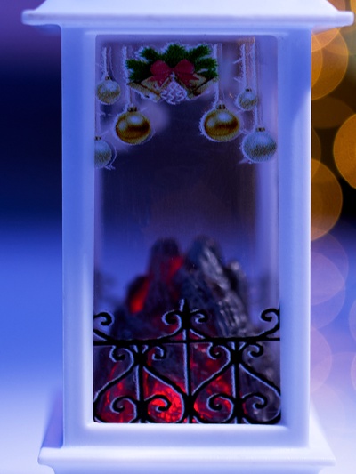 Светодиодная фигура «Камин с носками» 5.5×13×5.5 см, пластик, батарейки AG13×3 (в комплекте), свечение тёплое белое