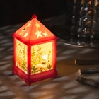 Светодиодная фигура «Фонарь с Дедом Морозом» 6 × 13 × 6 см, пластик, батарейки AG13х3, свечение тёплое белое - фото 318367220